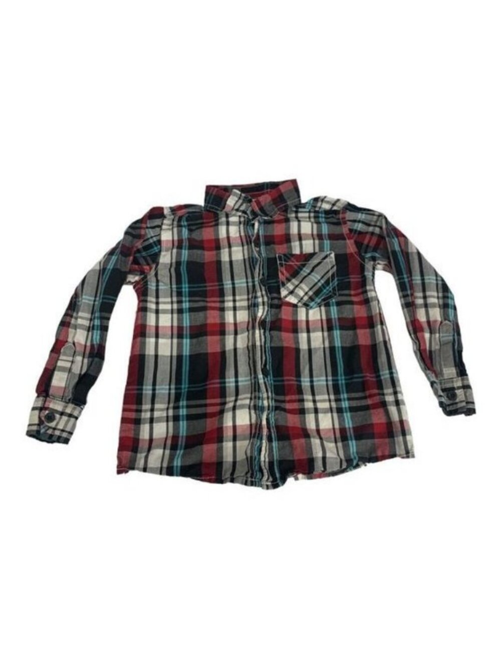 WonderKids Boys Plaid Long Sleeve Button-Down Shirt Size 4T Red/Black/White